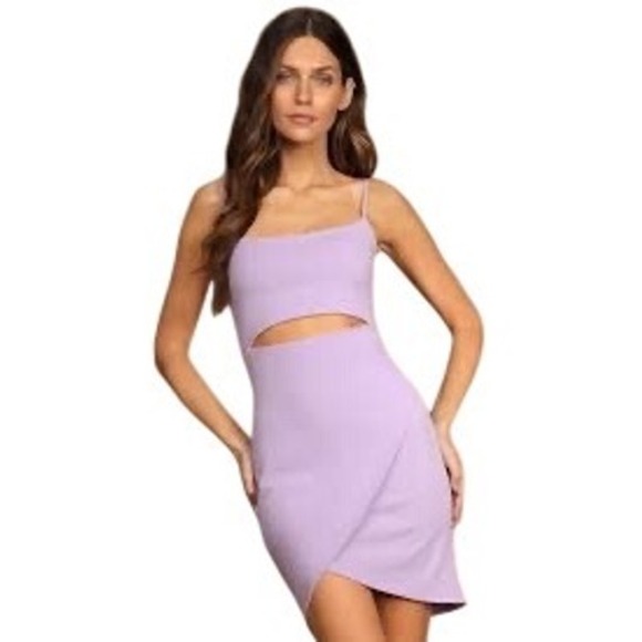 Lulus Dresses & Skirts - LULUS Cutout on The Town Lavender Cutout Bodycon Dress, Size Small